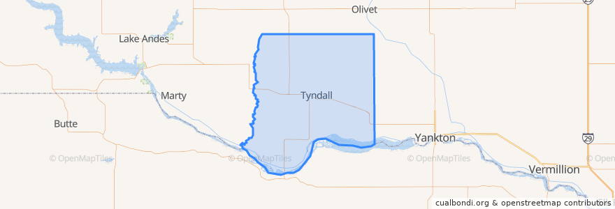 Mapa de ubicacion de Bon Homme County.