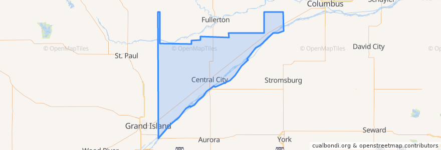 Mapa de ubicacion de Merrick County.