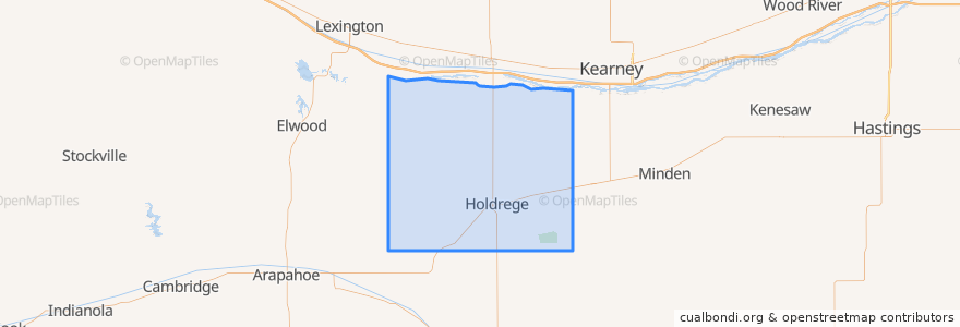 Mapa de ubicacion de Phelps County.