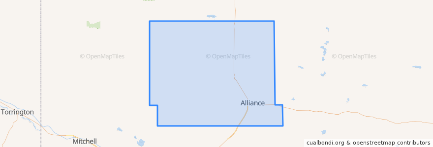 Mapa de ubicacion de Box Butte County.