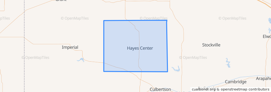 Mapa de ubicacion de Hayes County.