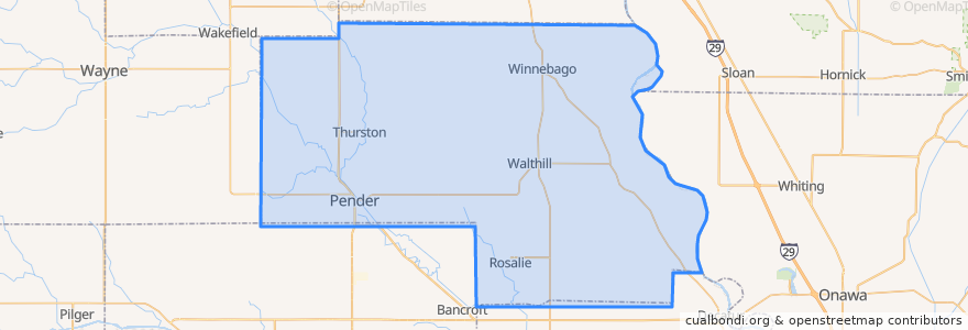 Mapa de ubicacion de Thurston County.