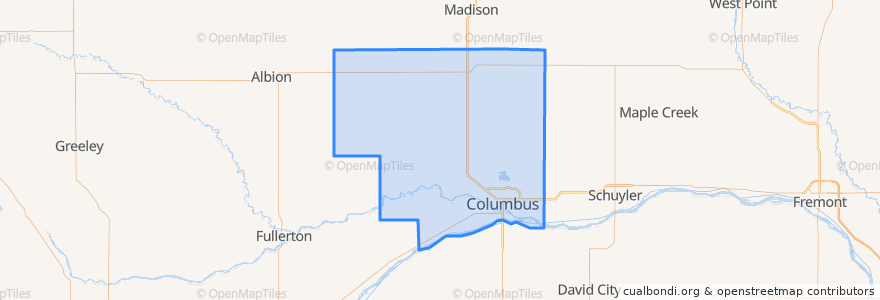 Mapa de ubicacion de Platte County.