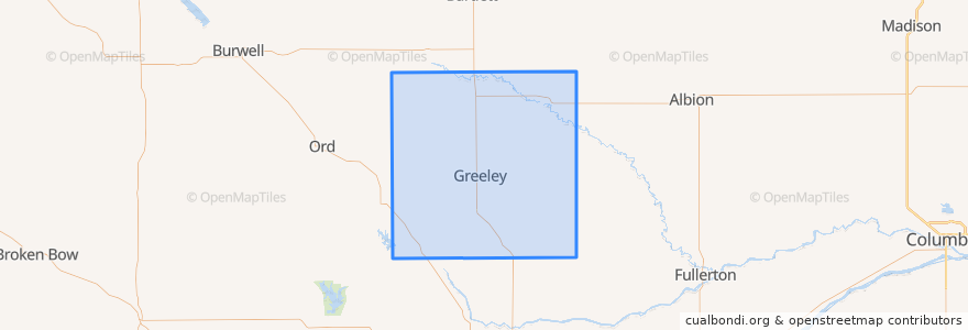 Mapa de ubicacion de Greeley County.