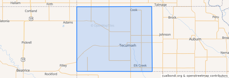 Mapa de ubicacion de Johnson County.