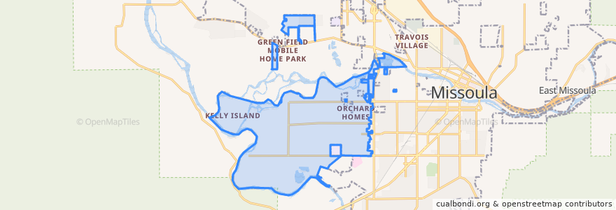 Mapa de ubicacion de Orchard Homes.