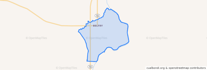 Mapa de ubicacion de Belfry.