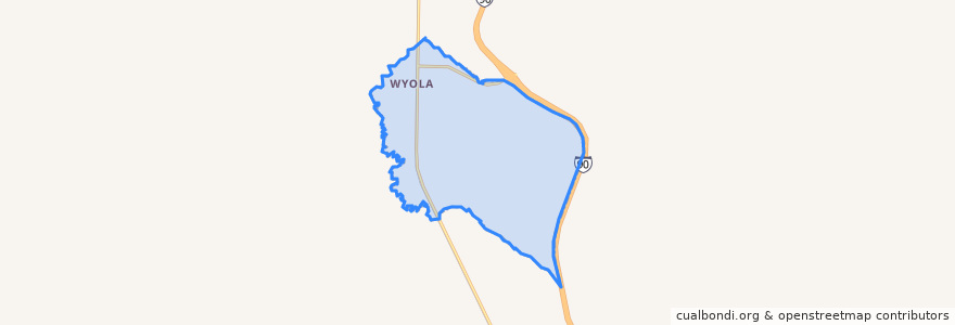 Mapa de ubicacion de Wyola.