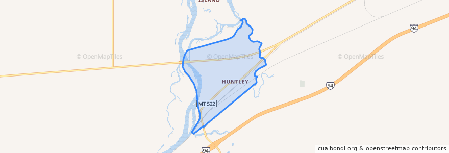 Mapa de ubicacion de Huntley.