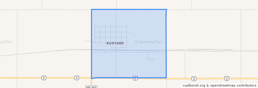 Mapa de ubicacion de Rudyard.