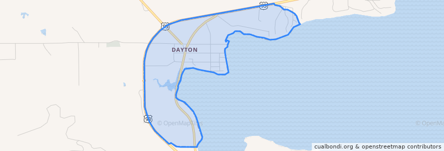 Mapa de ubicacion de Dayton.