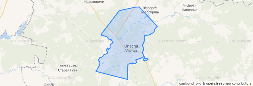 Mapa de ubicacion de Унечское городское поселение.