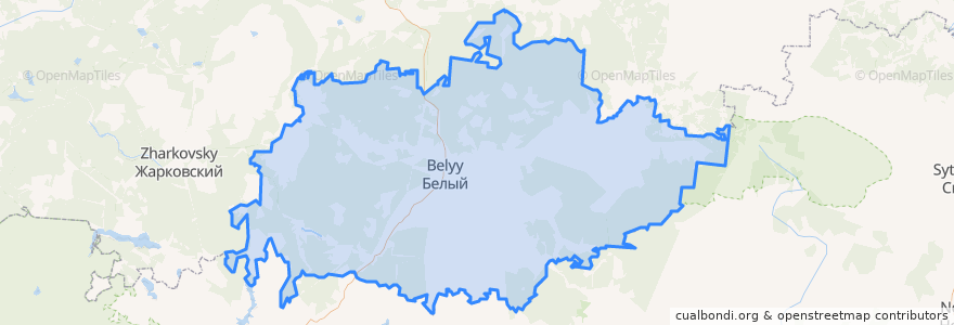 Mapa de ubicacion de Бельский муниципальный округ.