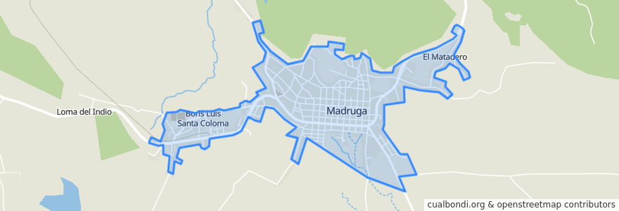 Mapa de ubicacion de Pueblo de Madruga.