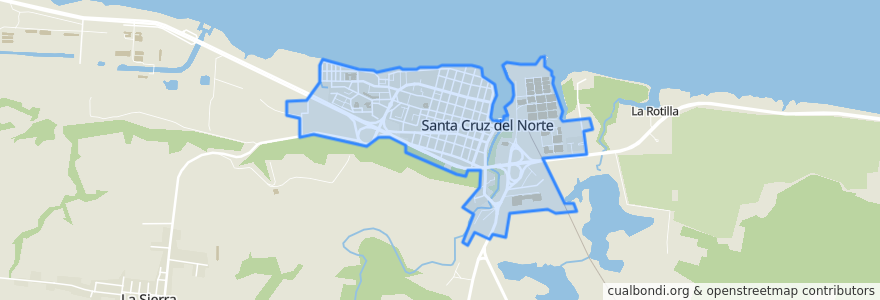 Mapa de ubicacion de Pueblo de Santa Cruz del Norte.