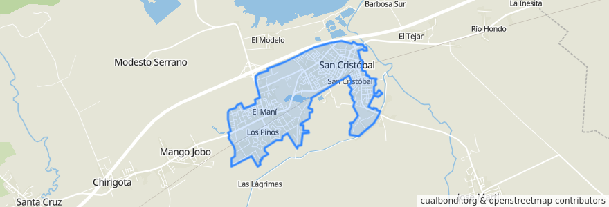 Mapa de ubicacion de Ciudad de San Cristóbal.