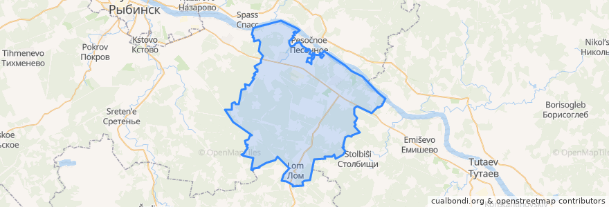 Mapa de ubicacion de Октябрьское сельское поселение.