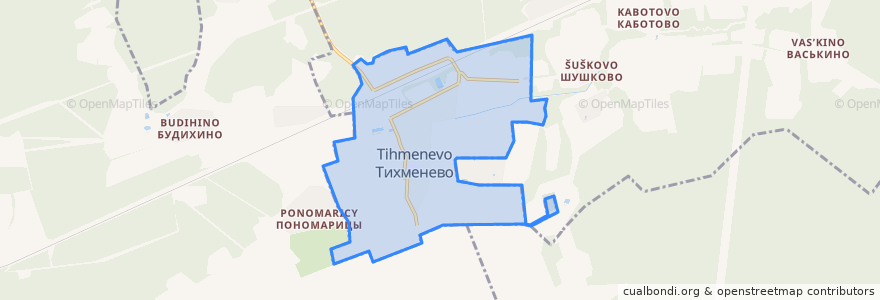 Mapa de ubicacion de Тихменевское сельское поселение.