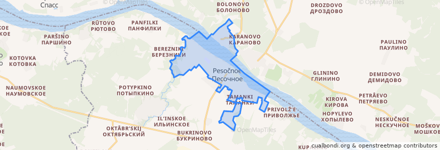 Mapa de ubicacion de сельское поселение Песочное.