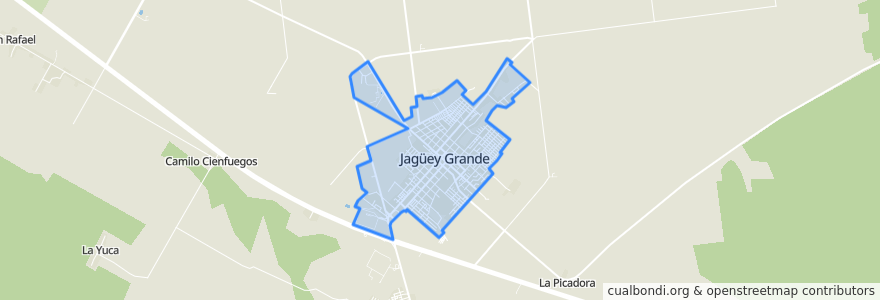 Mapa de ubicacion de Ciudad de Jagüey Grande.