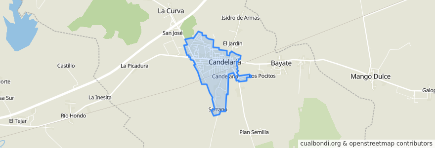 Mapa de ubicacion de Pueblo de Candelaria.