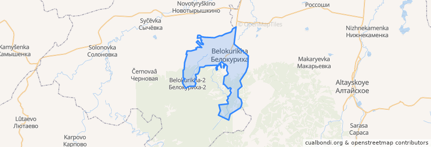 Mapa de ubicacion de городской округ Белокуриха.