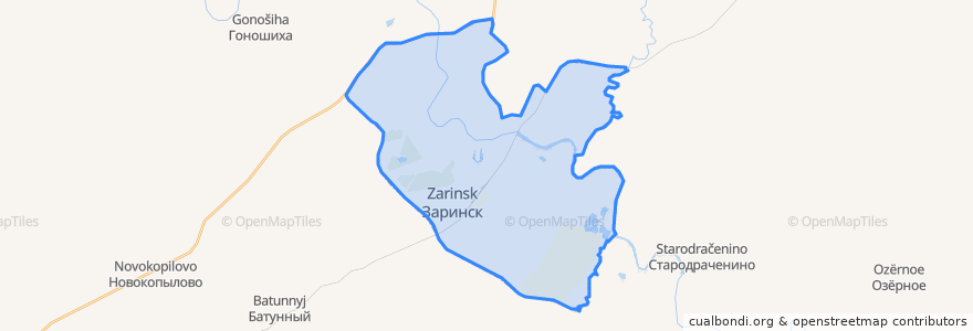 Mapa de ubicacion de городской округ Заринск.