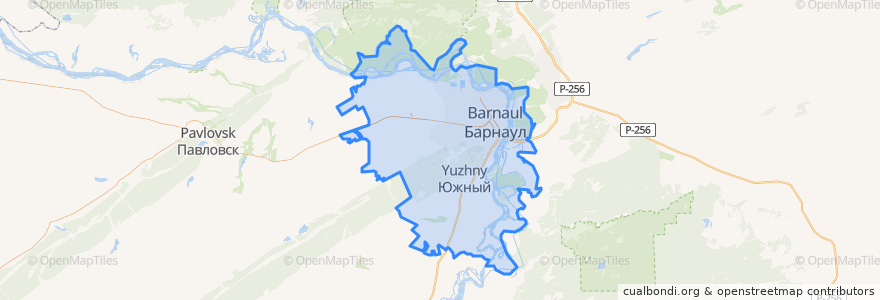 Mapa de ubicacion de городской округ Барнаул.