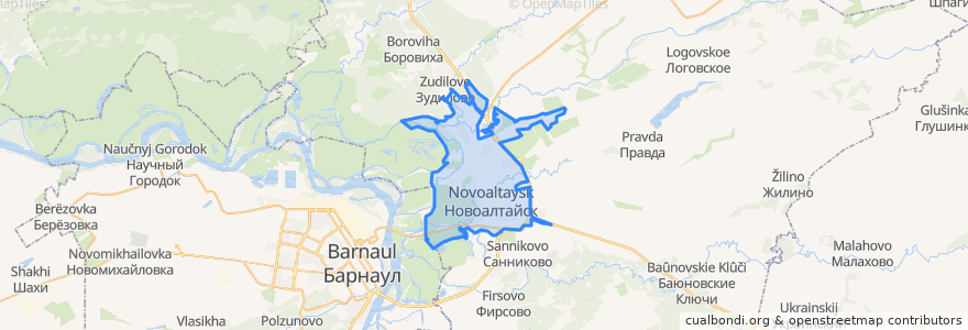 Mapa de ubicacion de городской округ Новоалтайск.