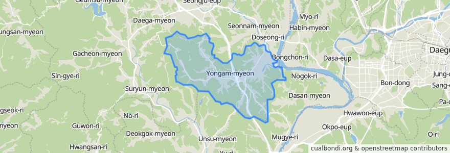 Mapa de ubicacion de 용암면.