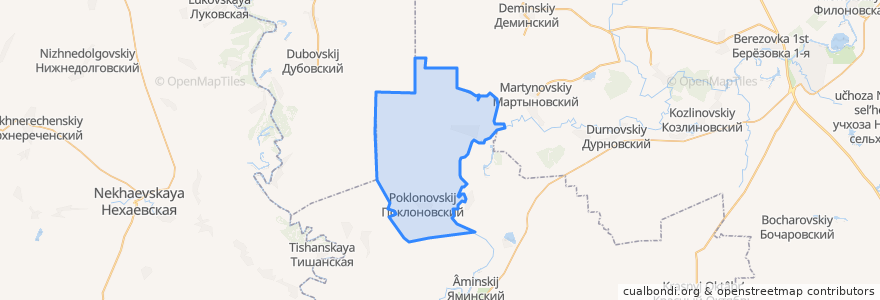 Mapa de ubicacion de Поклоновское сельское поселение.