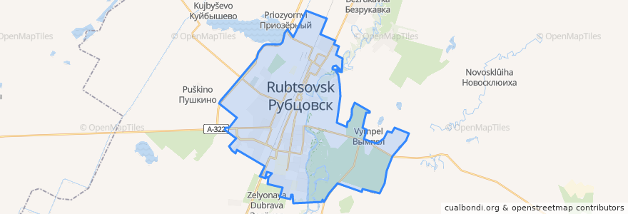 Mapa de ubicacion de городской округ Рубцовск.