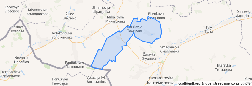 Mapa de ubicacion de Пасековское сельское поселение.