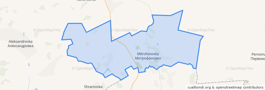 Mapa de ubicacion de Митрофановское сельское поселение.