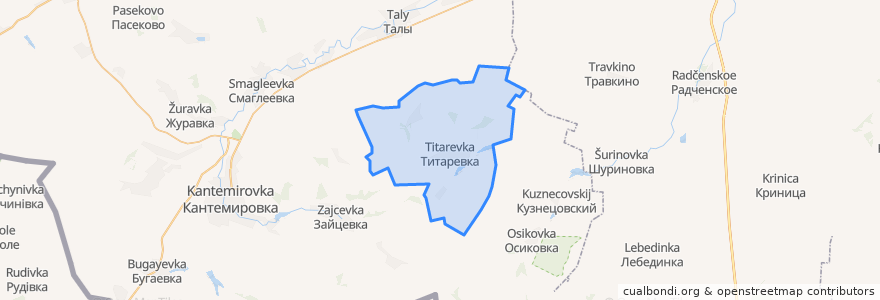 Mapa de ubicacion de Титаревское сельское поселение.