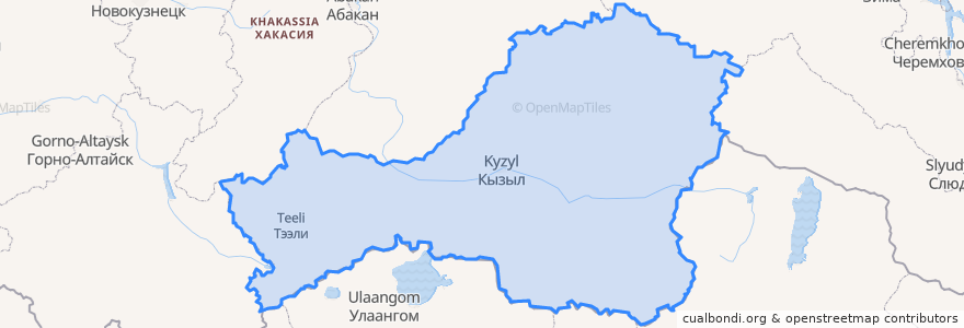 Mapa de ubicacion de Республика Тыва.