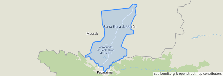 Mapa de ubicacion de Santa Elena de Uairén.