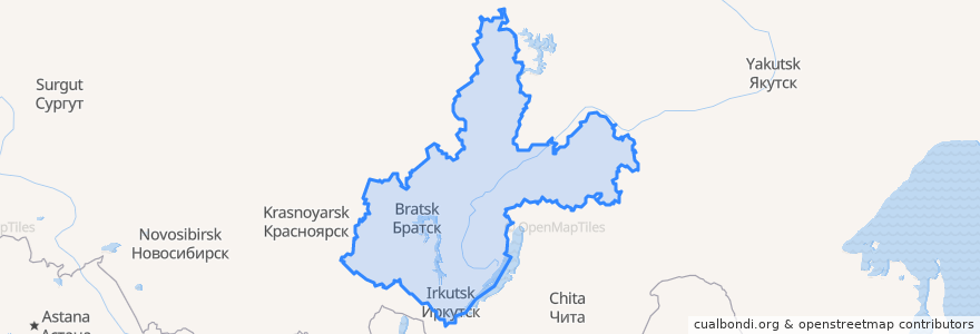 Mapa de ubicacion de Óblast de Irkutsk.