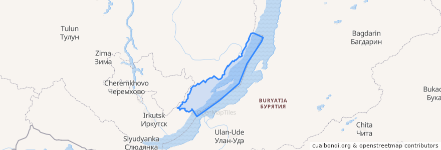 Mapa de ubicacion de Ольхонский район.