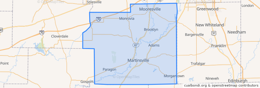 Mapa de ubicacion de Morgan County.