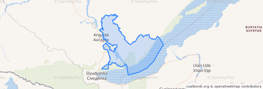 Mapa de ubicacion de Иркутский район.