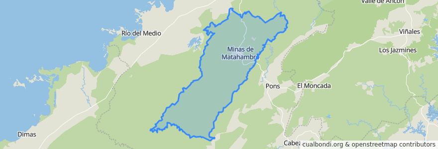 Mapa de ubicacion de Minas de Matahambre.