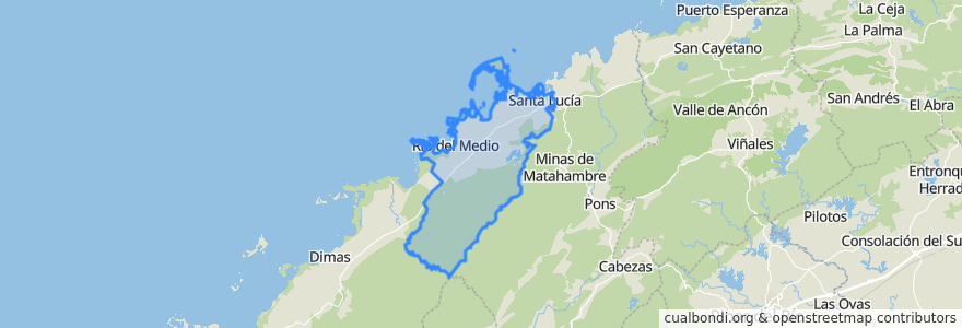 Mapa de ubicacion de Santa Lucía.