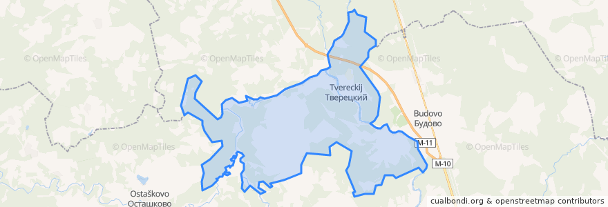 Mapa de ubicacion de Тверецкое сельское поселение.