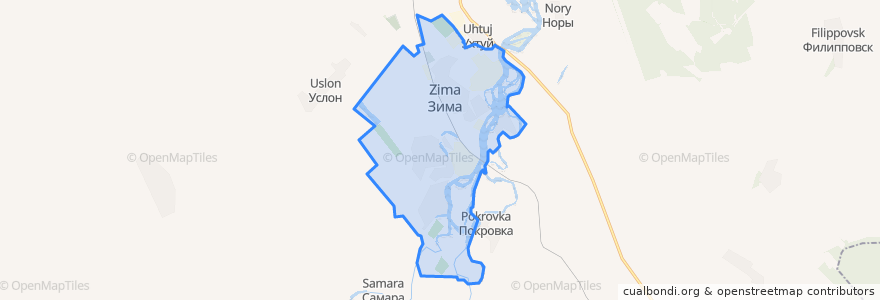 Mapa de ubicacion de Зиминское городское муниципальное образование.