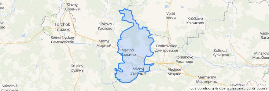 Mapa de ubicacion de Марьинское сельское поселение.