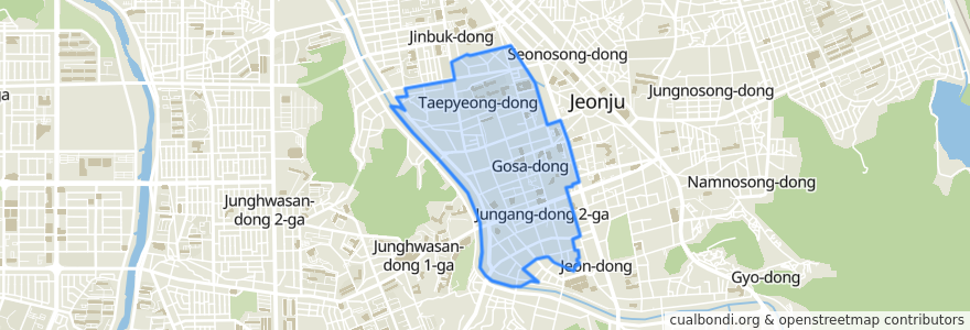 Mapa de ubicacion de 중앙동.