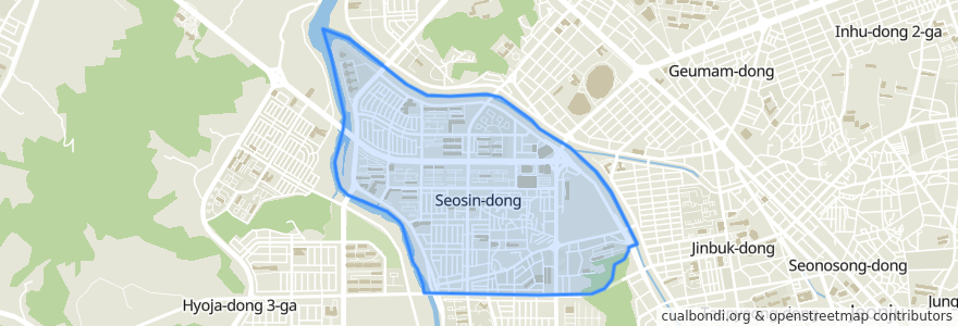 Mapa de ubicacion de 서신동.