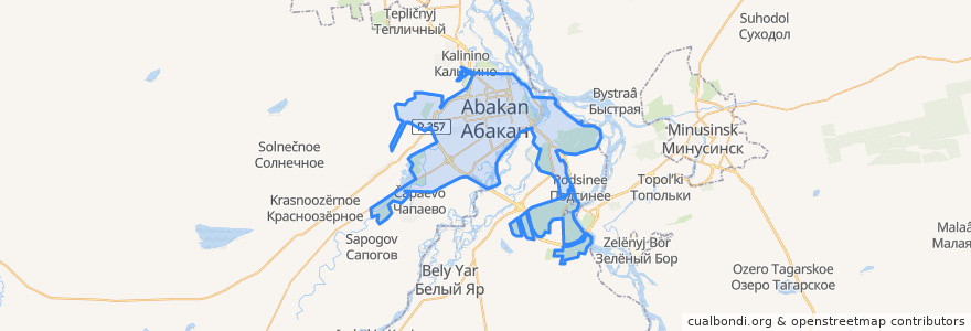 Mapa de ubicacion de городской округ Абакан.