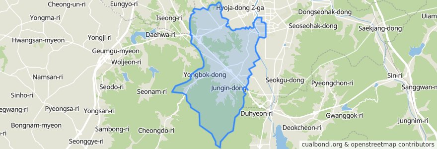 Mapa de ubicacion de 삼천3동.